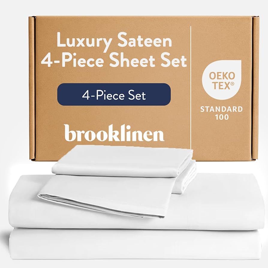 Amazon.com: Brooklinen Luxury Sateen 4 Piece Sheet Set - 100 ...