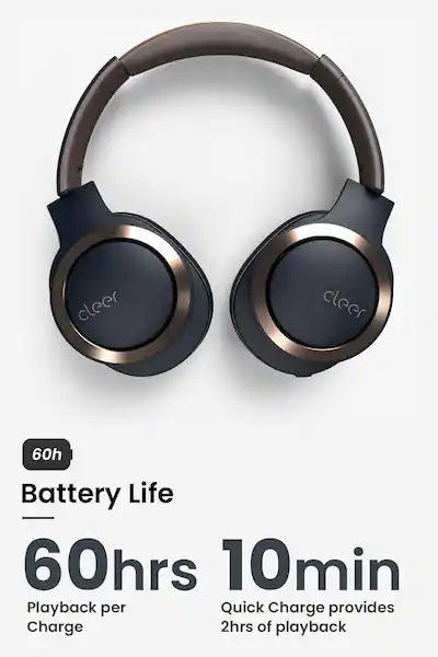 Cleer Enduro ANC Over-Ear Bluetooth Wireless Noise-Canceling Headphones - Navy