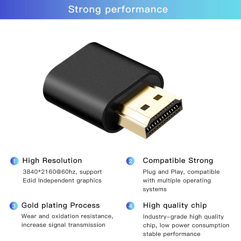 1-50PCS HDMI Virtual Display 4K HDMI DDC EDID Dummy Plug EDID Display Cheat  Virtual Plug HDMI Dummy Emulator Adapter Wholesale - AliExpress 7