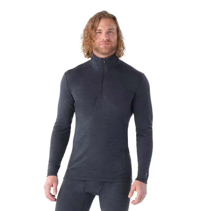 Smartwool Classic Thermal Merino 1/4-Zip Base Layer - Men's Charcoal Heather, M