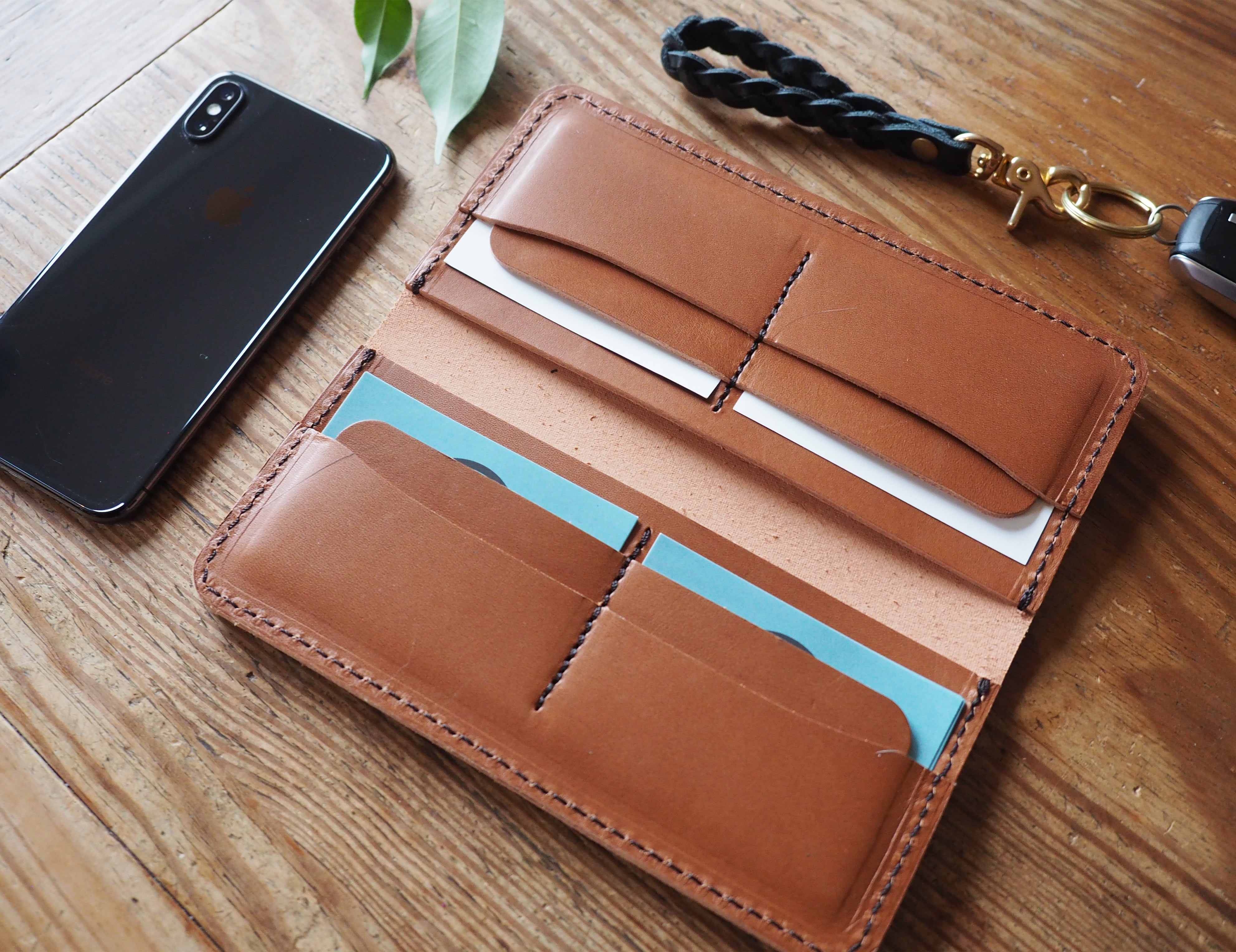Handmade Full Grain Leather Long Bifold Wallet - Large Personalized Women's  Travel Accessory - Etsy