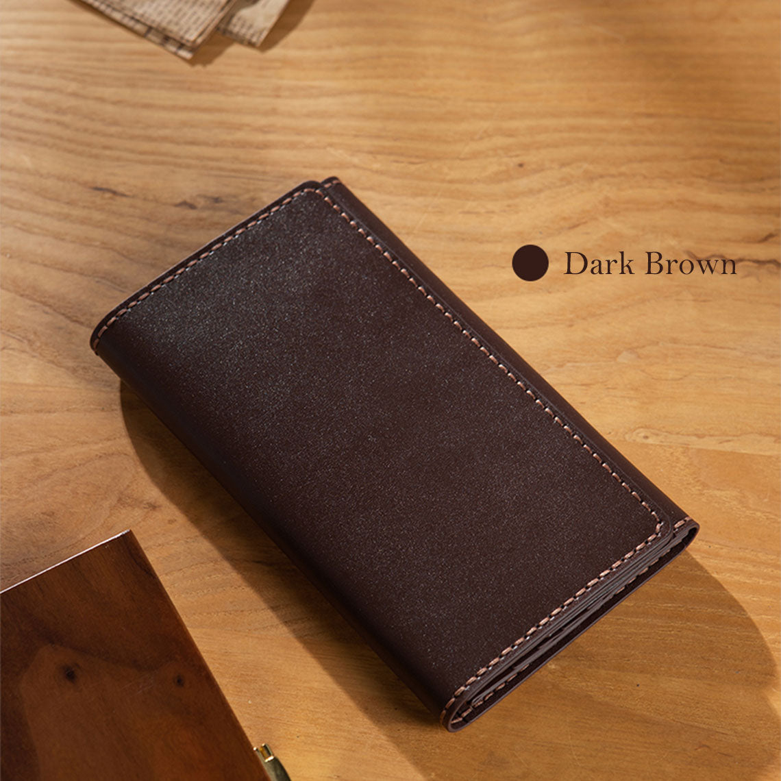 Genuine Leather Long Wallet DIY Kit | Leather Long Bifold Wallet Black