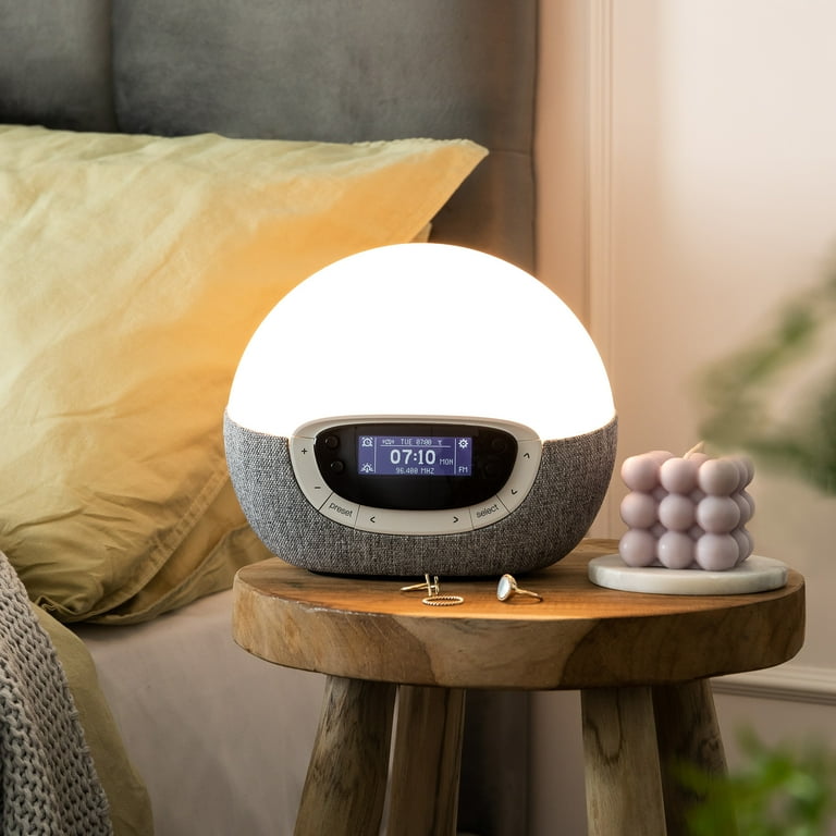 Lumie Bodyclock Shine 300 Wake-up Light Sunrise Alarm Clock, Sunset  Feature, Sounds, Radio