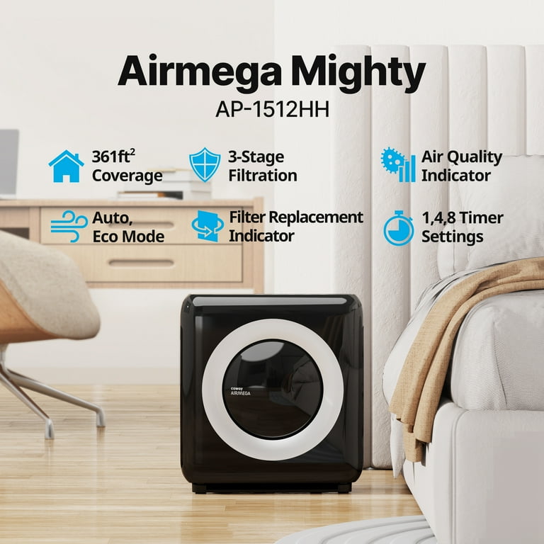 Coway Air Purifier Airmega AP-1512HH True HEPA, 361 Sq. Ft. - Walmart.com