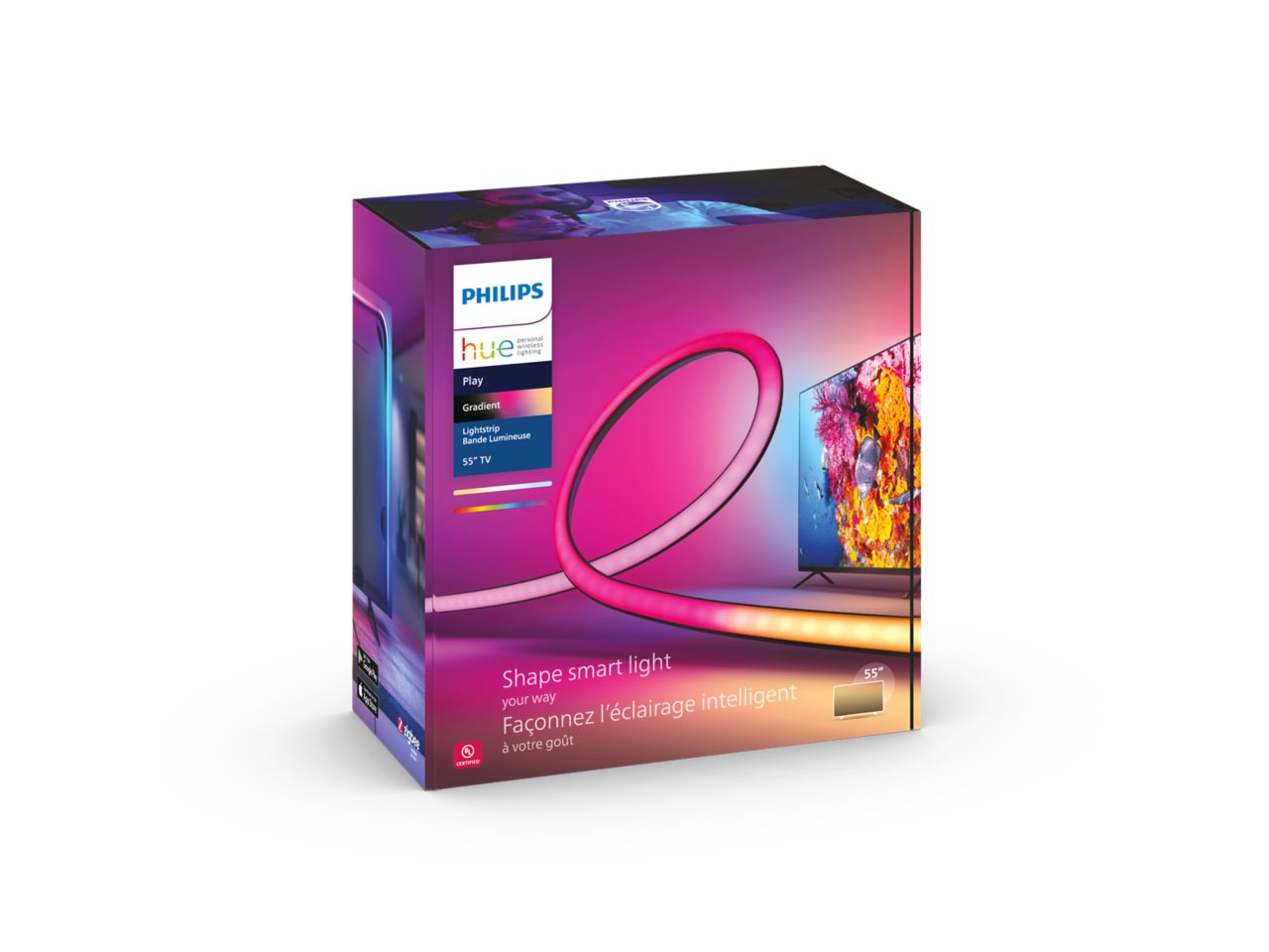 Hue Play Gradient Lightstrip 55 inch for your TV | Philips Hue