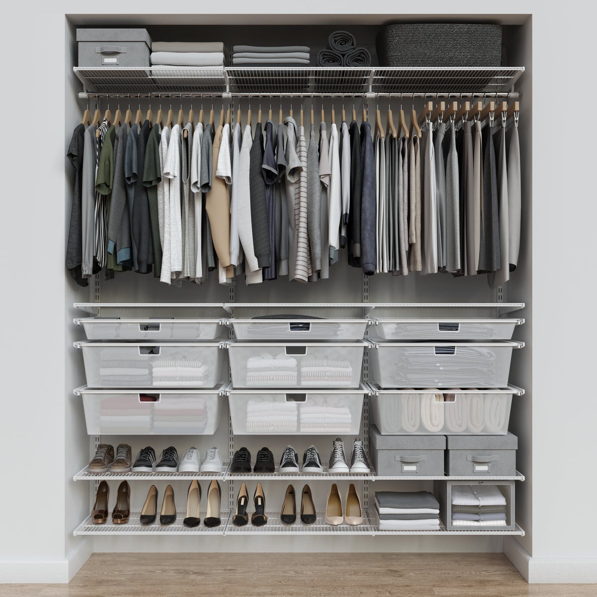 Elfa Classic 6' White Reach-In Closet Solutions