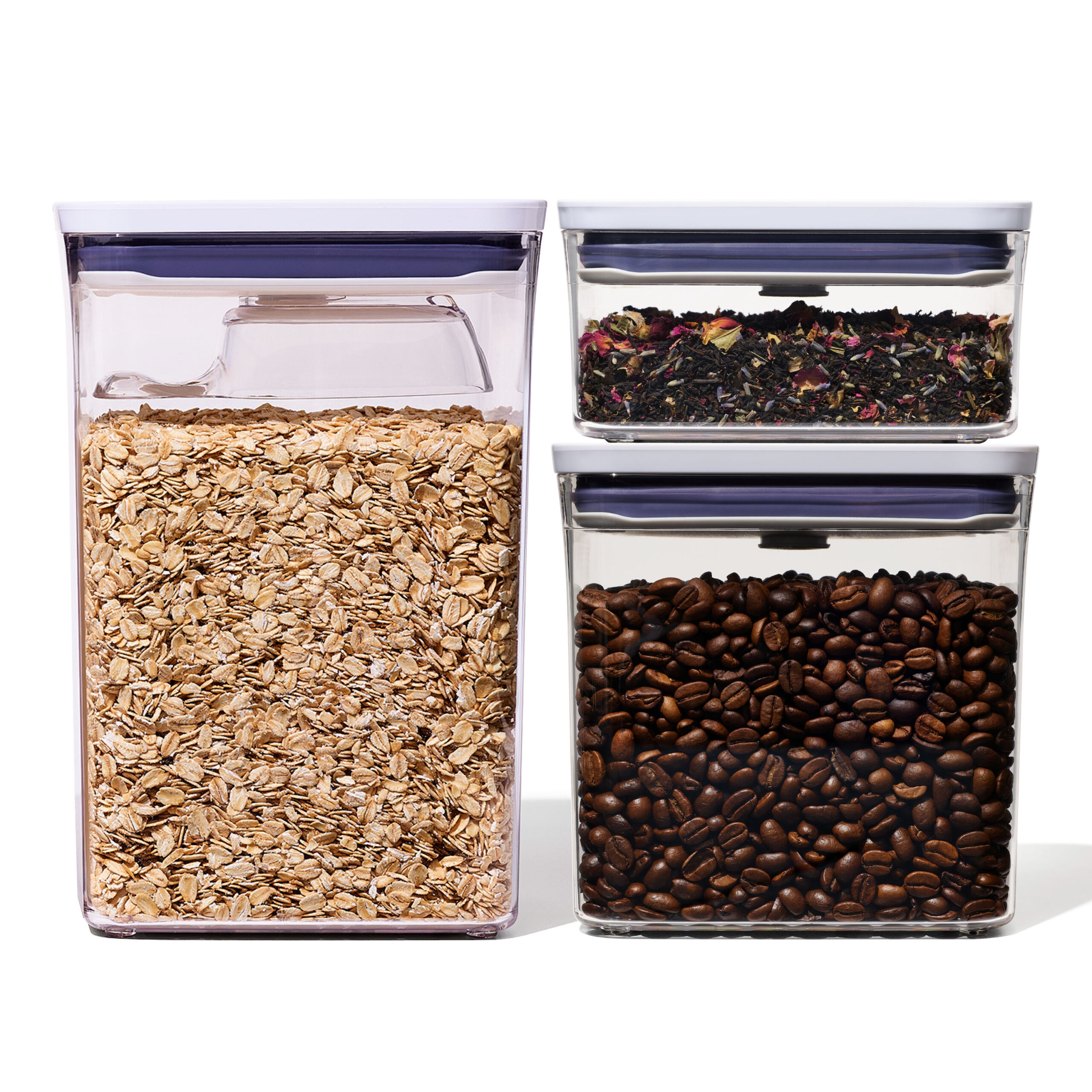 3-Pc Rectangle Pop Container Set With Scoop - OXO DE
