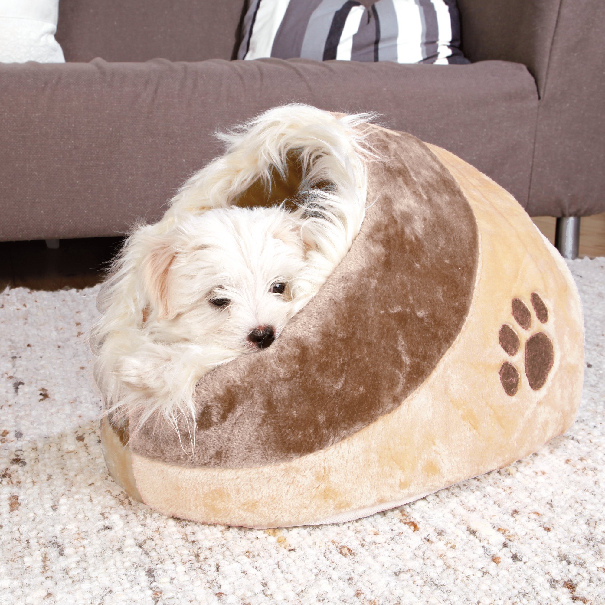 Amazon.com : Trixie Minou Cuddly Cave Cat Bed with Removable Cushion,  Non-Skid Bottom,Beige/Brown, Medium : Petsuppliesmisc : Pet Supplies
