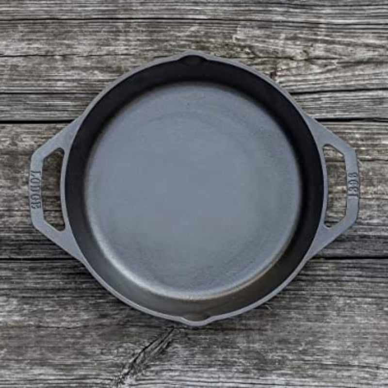 Lodge Double Handle Cast Iron Pan/Skillet, Black, 10.25-Inch :  Amazon.co.uk: Home & Kitchen