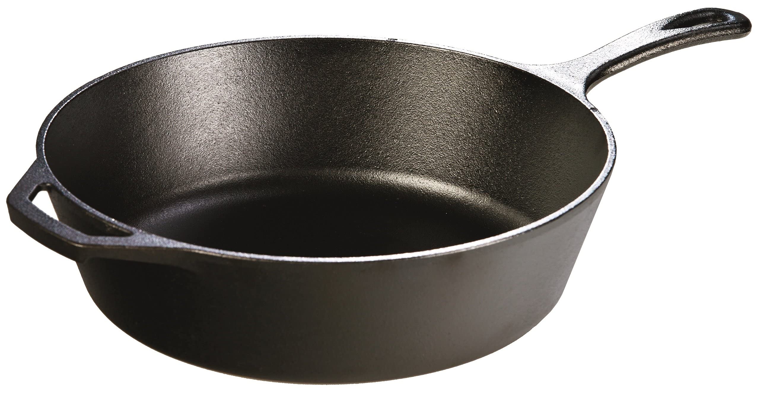 Amazon.com: Lodge 5 Quart Pre-Seasoned Cast Iron Deep Skillet - Signature  Teardrop Handle & Assist Handle - Use in the Oven, on the Stove or Grill,  or Over a Campfire - Black: