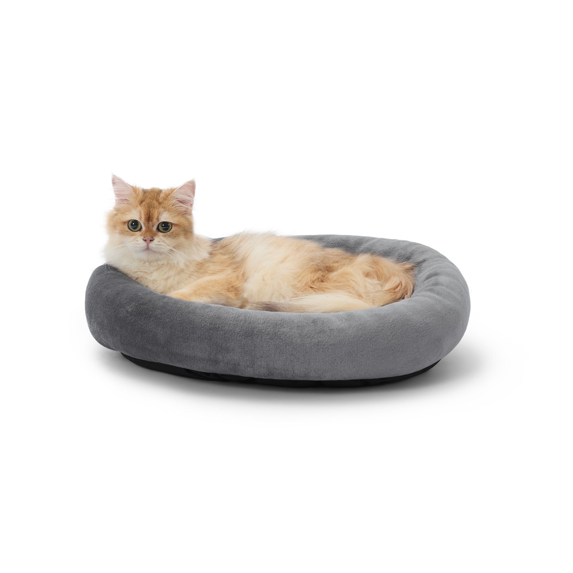 Whisker City Grey Bolster Cat Bed 20Lx17W | PetSmart