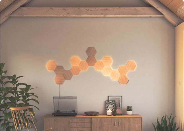 Nanoleaf Elements Smarter Kit Base kit with 7 wood-look ...