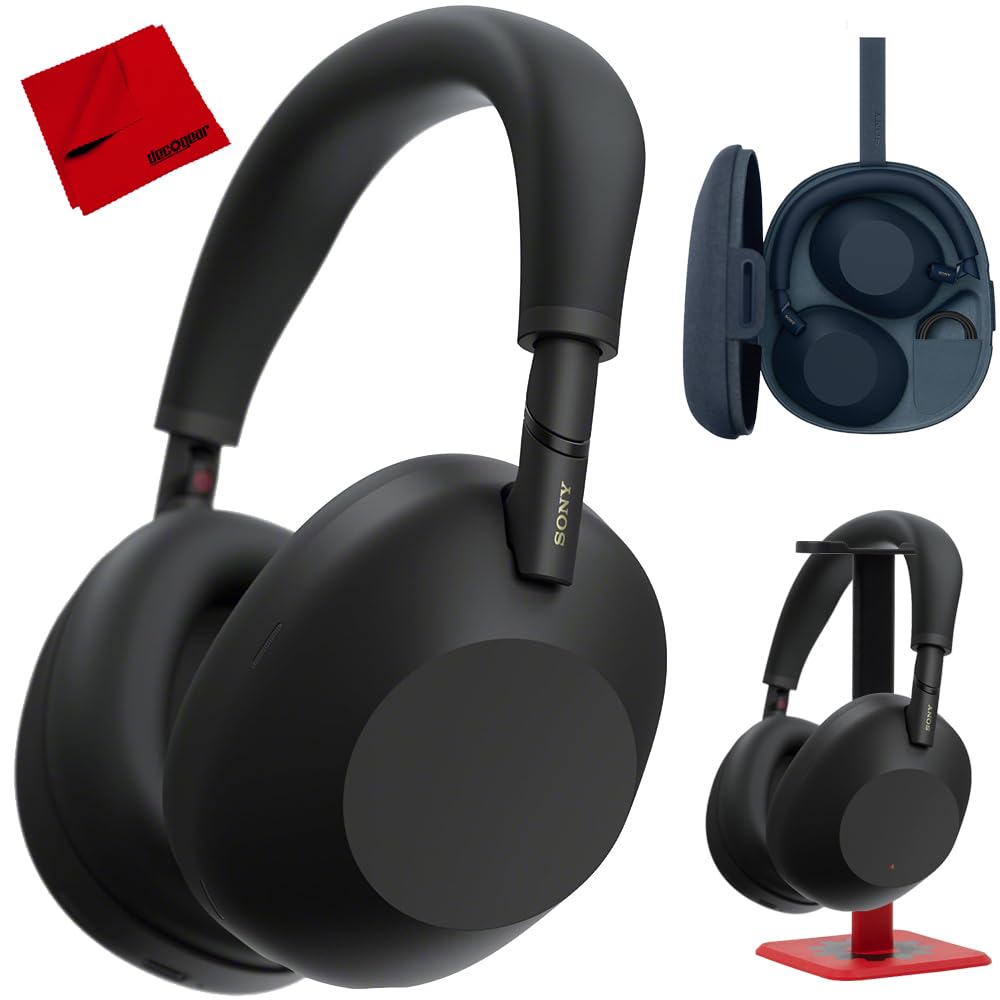 Amazon.com: Sony WH-1000XM6 Best Wireless Noise Canceling Headphones, Black  Bundle with Deco Gear Pro Audio Headphone Stand in Matte Black/Red :  Electronics