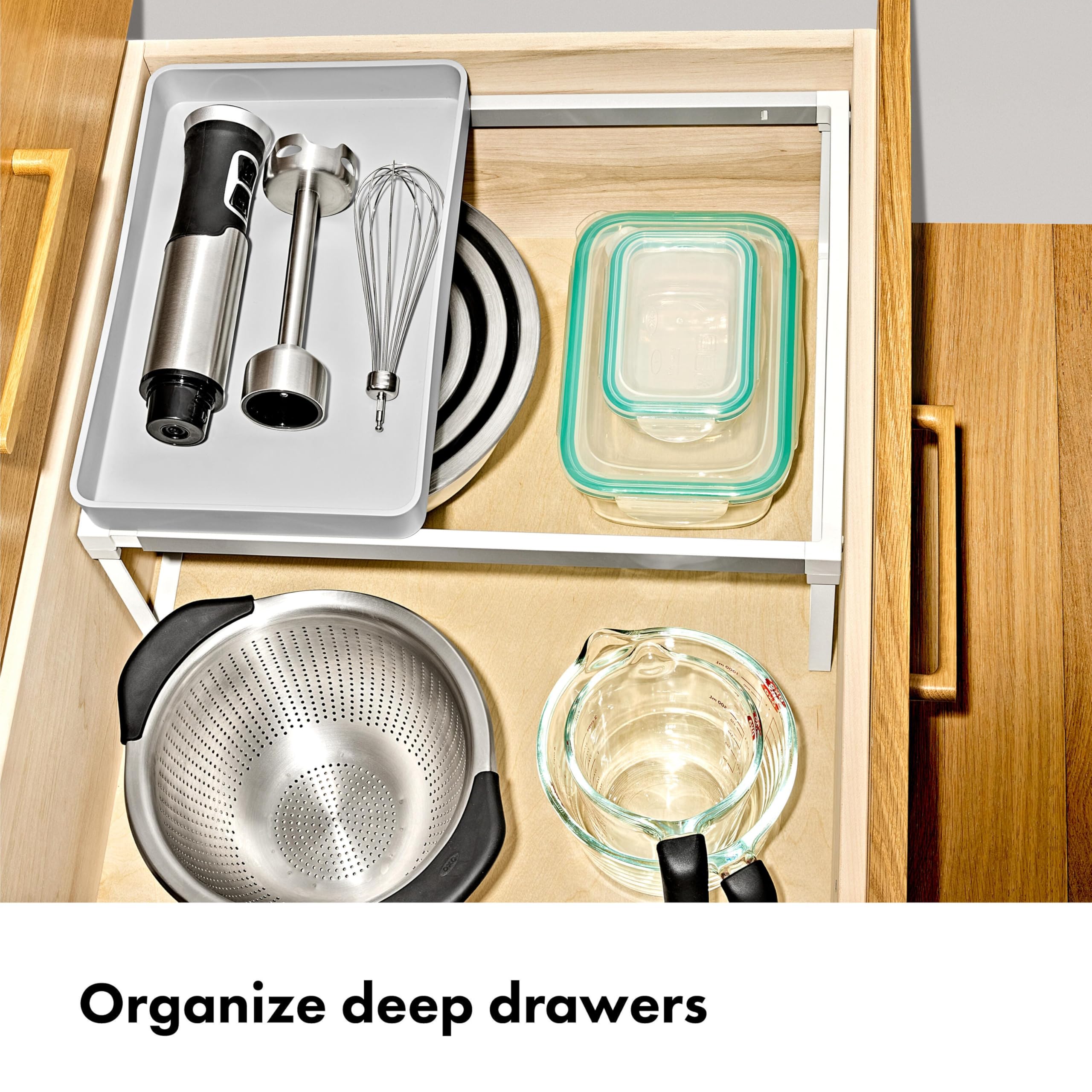 Amazon.com: OXO Good Grips Adjustable Deep Drawer Organizer, Utensil Holder  Drawer: Home & Kitchen