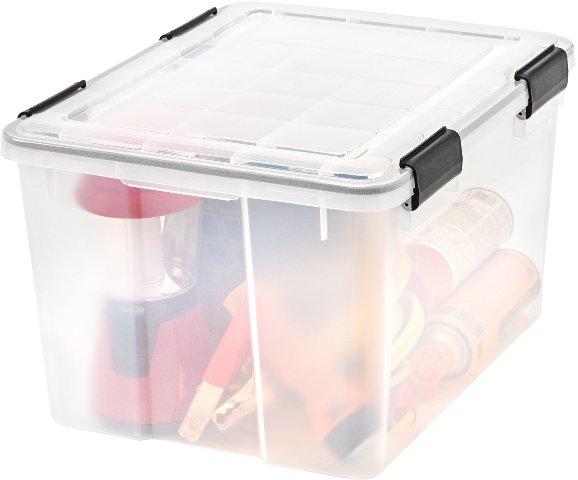 Iris USA Weathertight Storage Box, Clear, 46.6 quart
