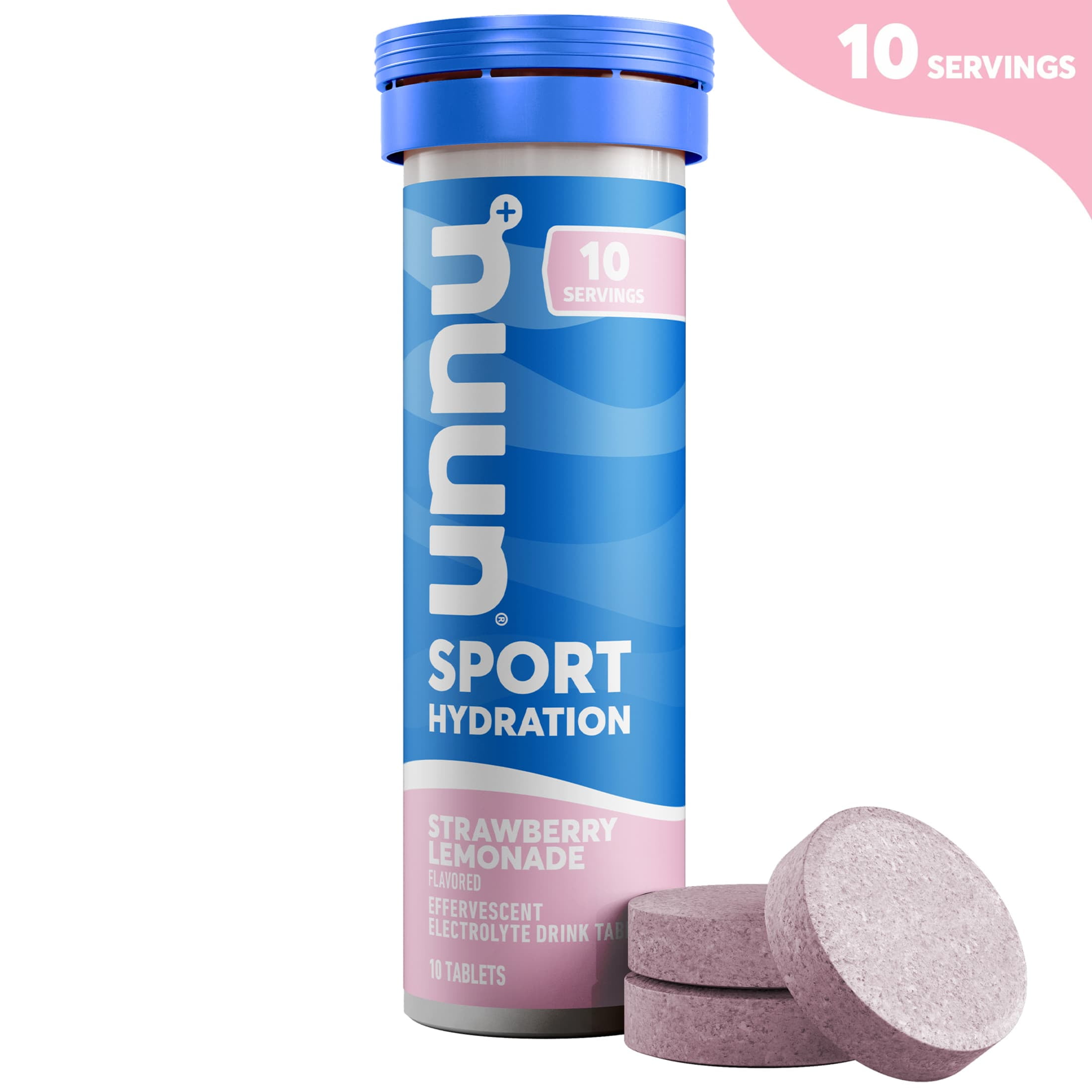 Nuun Sport Electrolytes Hydration Drink Mix Tablets, Strawberry Lemonade,  10 Servings