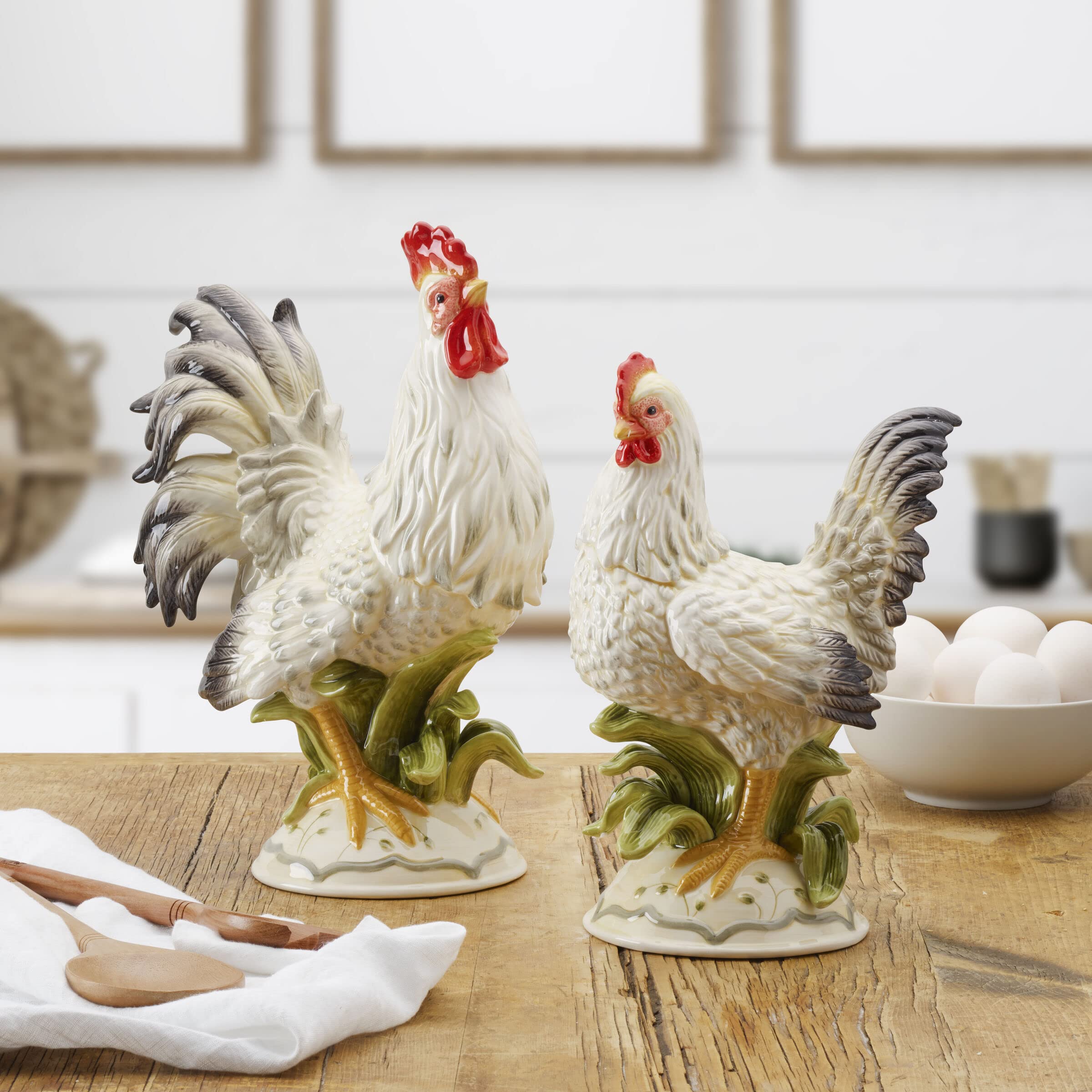 Amazon.com: Fitz & Floyd Fitz and Floyd Lantana Rooster & Hen Figurine, Set  of 2, Multicolor : Home & Kitchen