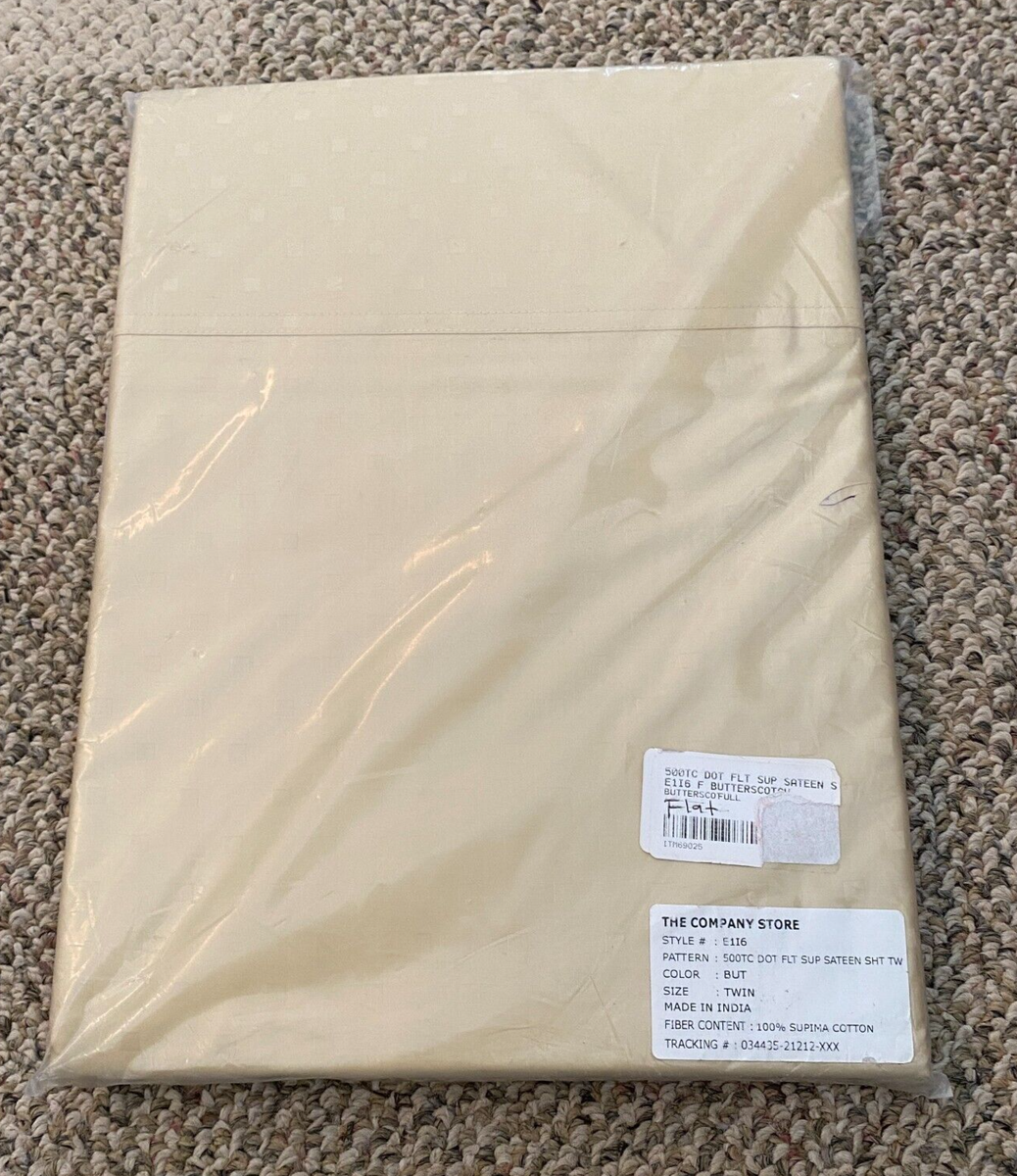 The Company Store Supima Sateen Dot Flat Sheet E1I6 ...