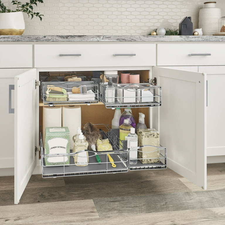 simplehuman 9 inch Sliding Shelf Kitchen Cabinet Organizer ...