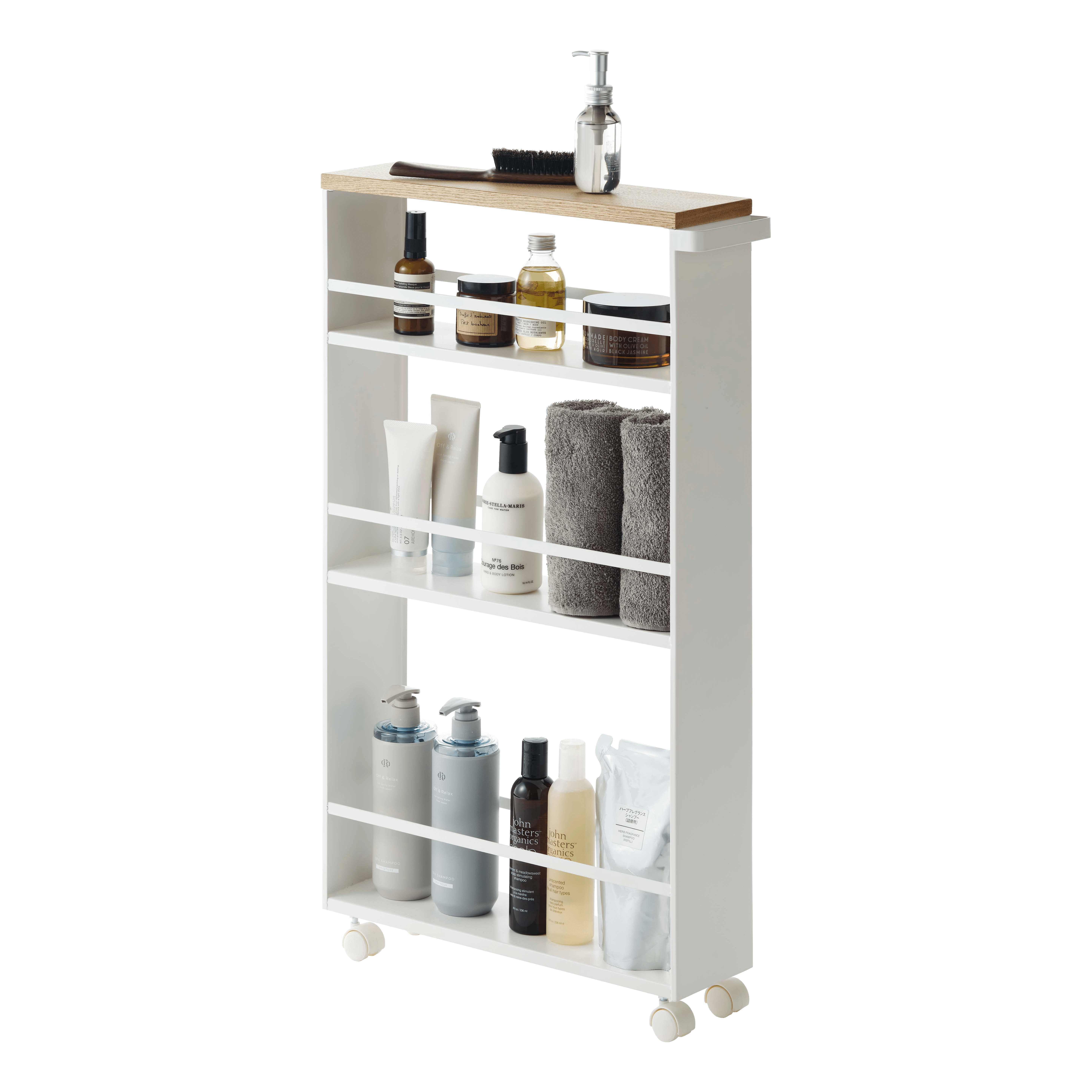 Yamazaki Home Rolling Storage Cart, Steel, Holds 26.4 lbs ...