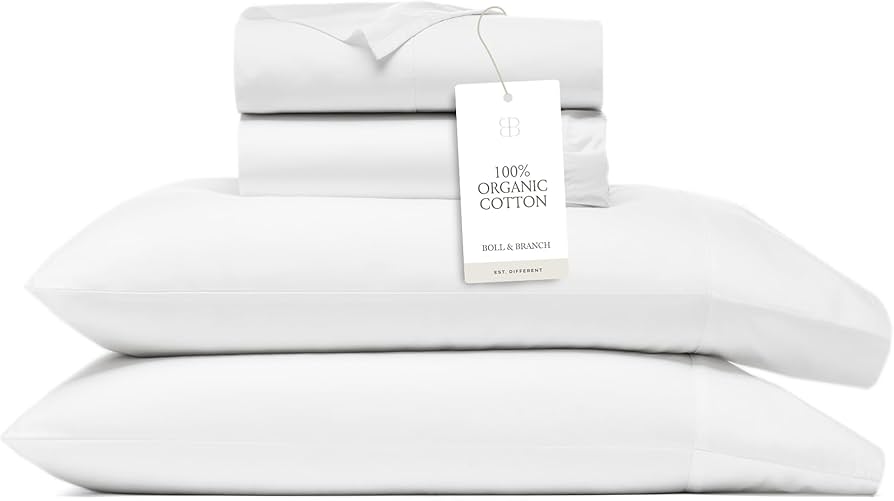 Amazon.com: BOLL & BRANCH Signature Hemmed Sheet Set - Queen ...