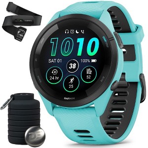 Garmin Forerunner 265 GPS Smartwatch Aqua/Black + Bottle & Heart Rate Strap  M-XL : Target